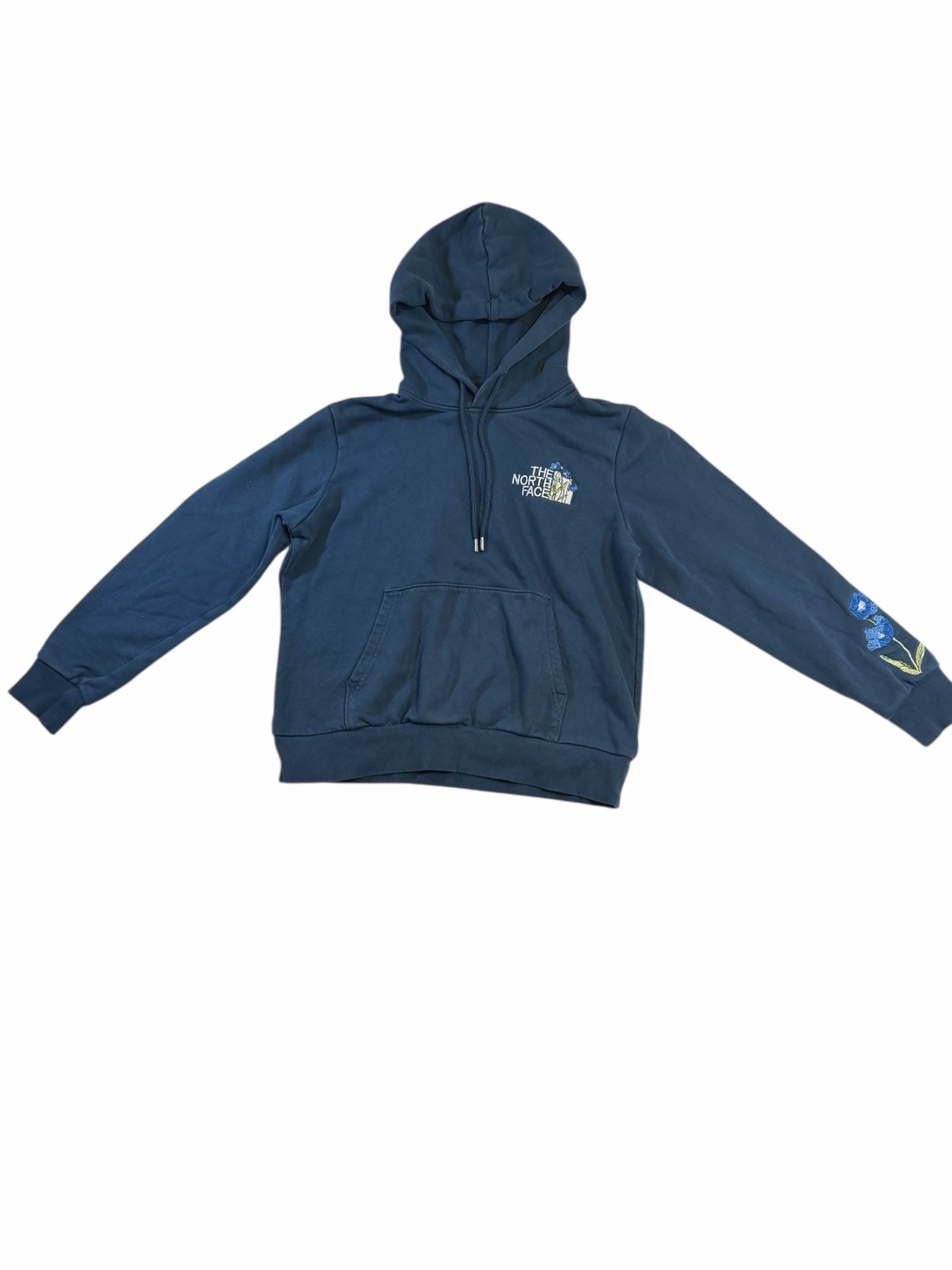 The North Face Women's Blue Himalayan Floral Logo Pullover Hoodie Size Medium